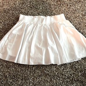 White Forever 21 Pleated Skirt with pockets